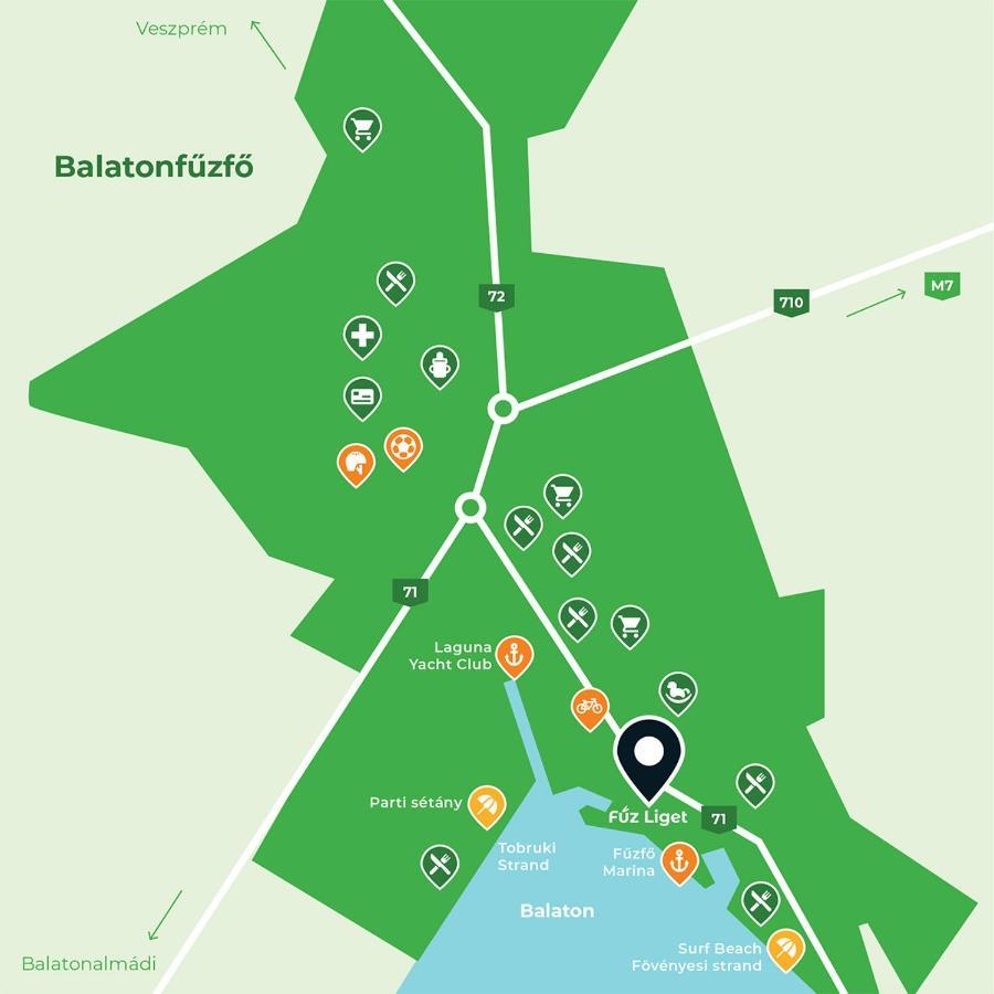 Fuzliget Surf Garden Lägenhet Balatonfůzfő Exteriör bild